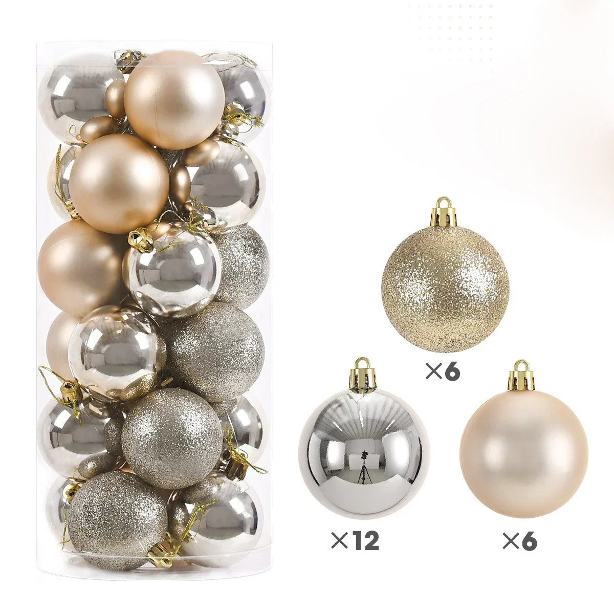 L&B® Elegante Weihnachtsornamente – 24-teiliges Set