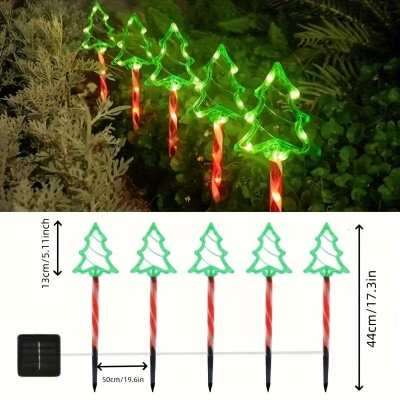 L&B® Solar Christmas Tree Lights - 5 Piece Set