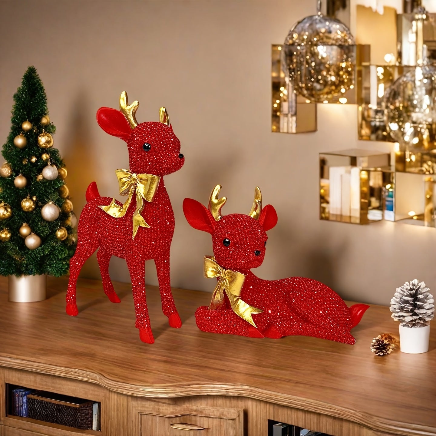 L&B® Kristall-Rentier-Duo 