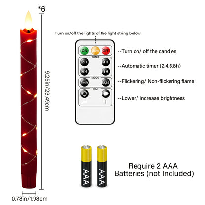 L&B® 6-delige vlamloze kaarsenset met waseffect