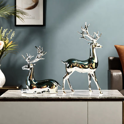 L&B® Silver-Plated Reindeer Duo