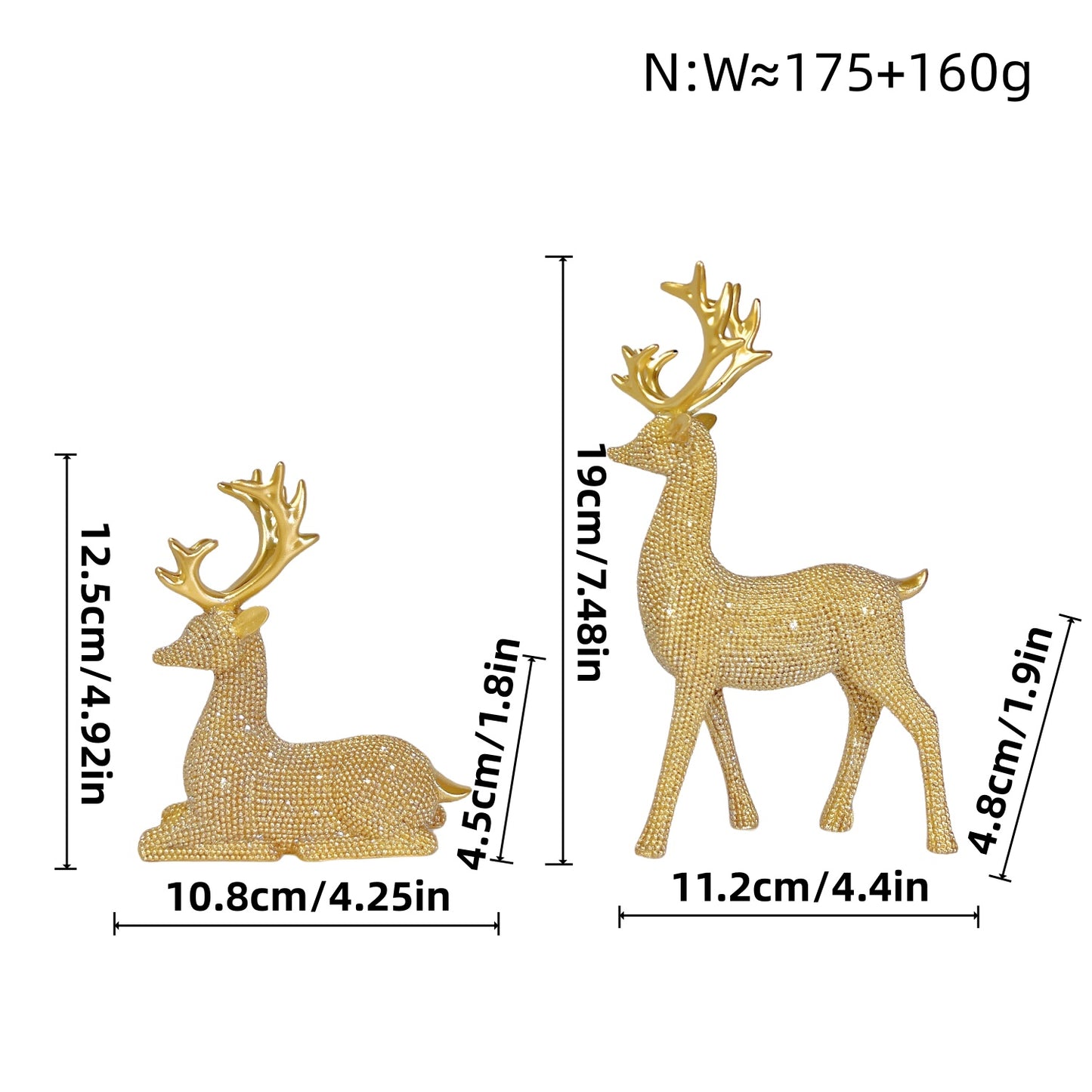 L&B® Golden Reindeer Duo