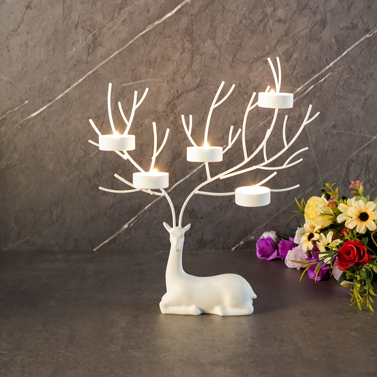 L&B® Gouden Rendier Kaarsenhouder