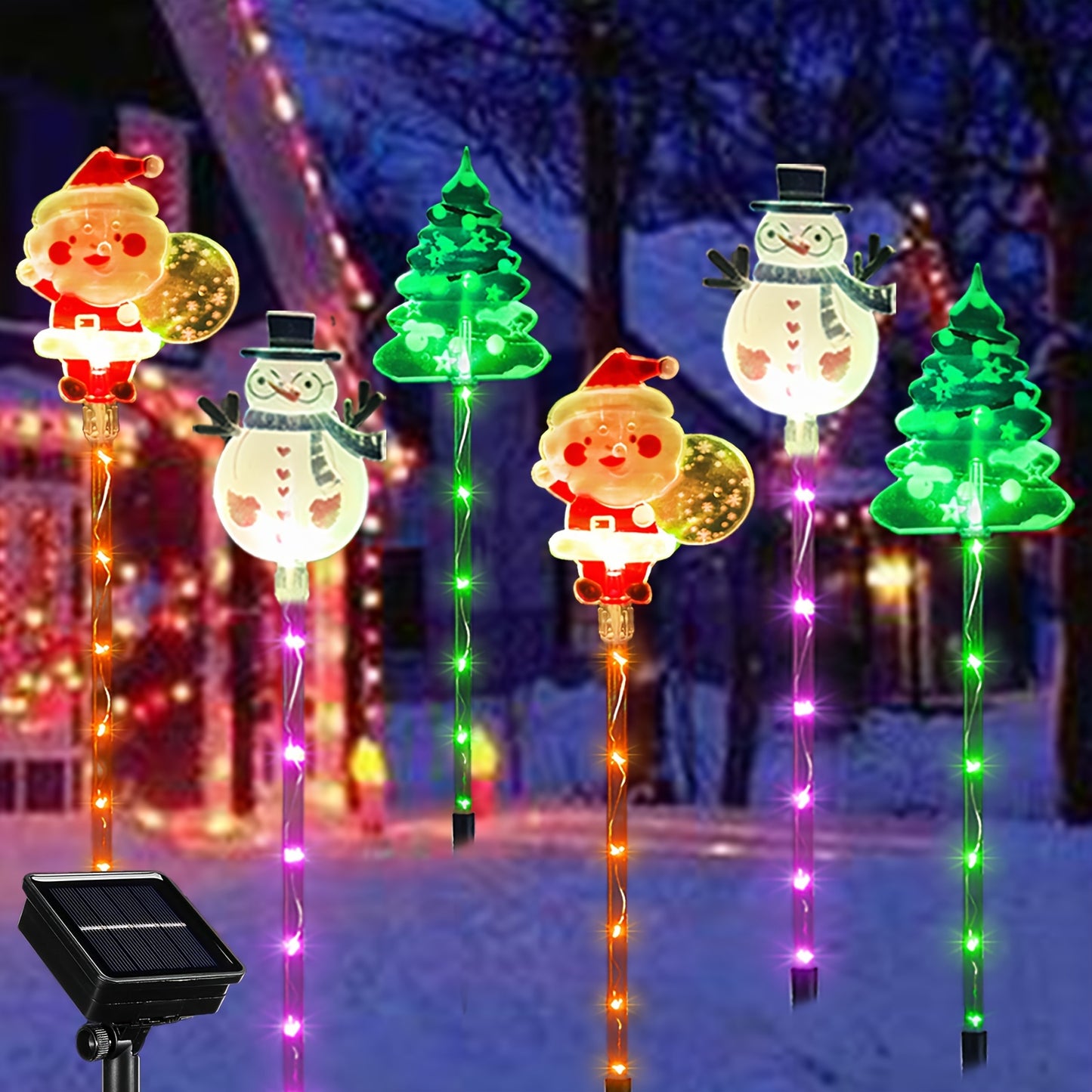 L&B® Solar Christmas Pathway Lights - 6-Piece Set