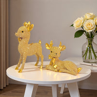 2 Stück Goldener Elch