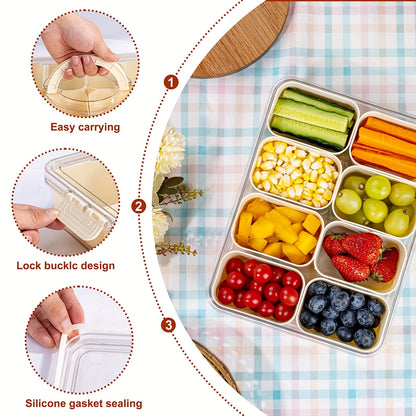 L&B® - 8-Compartment Clear Snack Container
