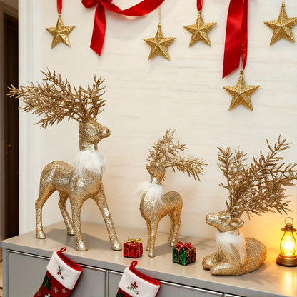 L&B® 3-Piece Golden Reindeer Set