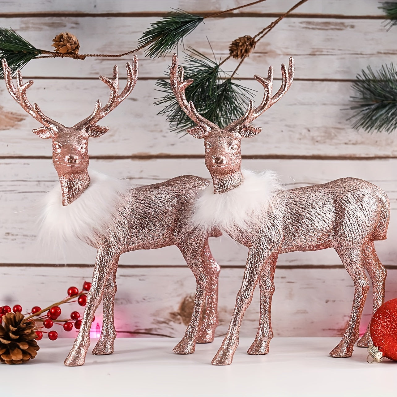 L&B® Christmas Reindeer Ornament Set (2 pcs, 12-inch)