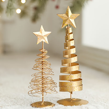 L&B® Goldene Mini-Weihnachtsbäume (3er-Set)