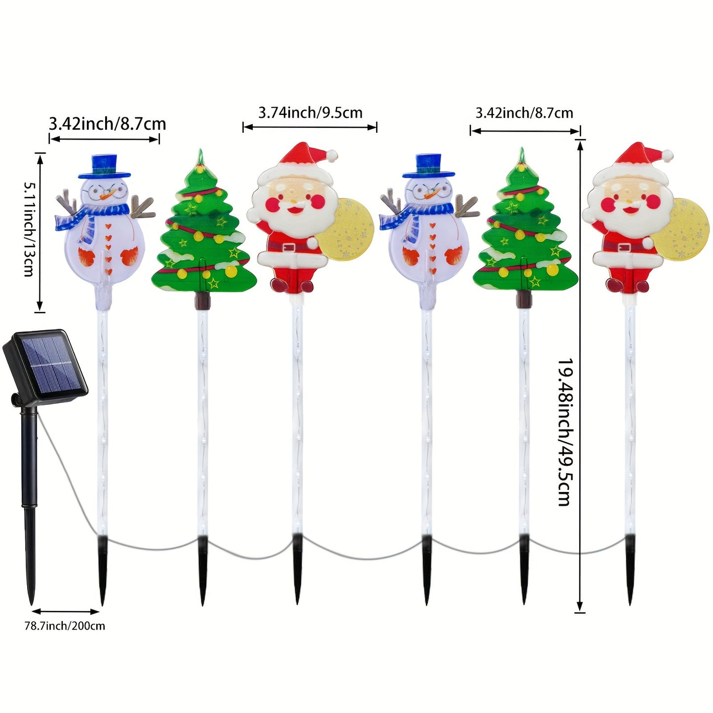 L&B® Solar Christmas Pathway Lights - 6-Piece Set
