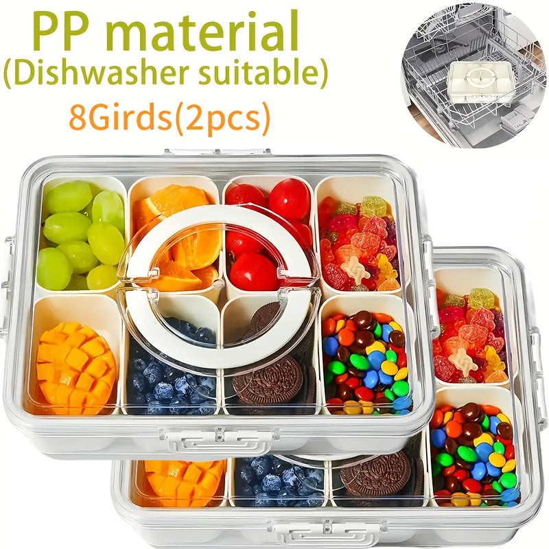 L&B® - 8-Compartment Clear Snack Container