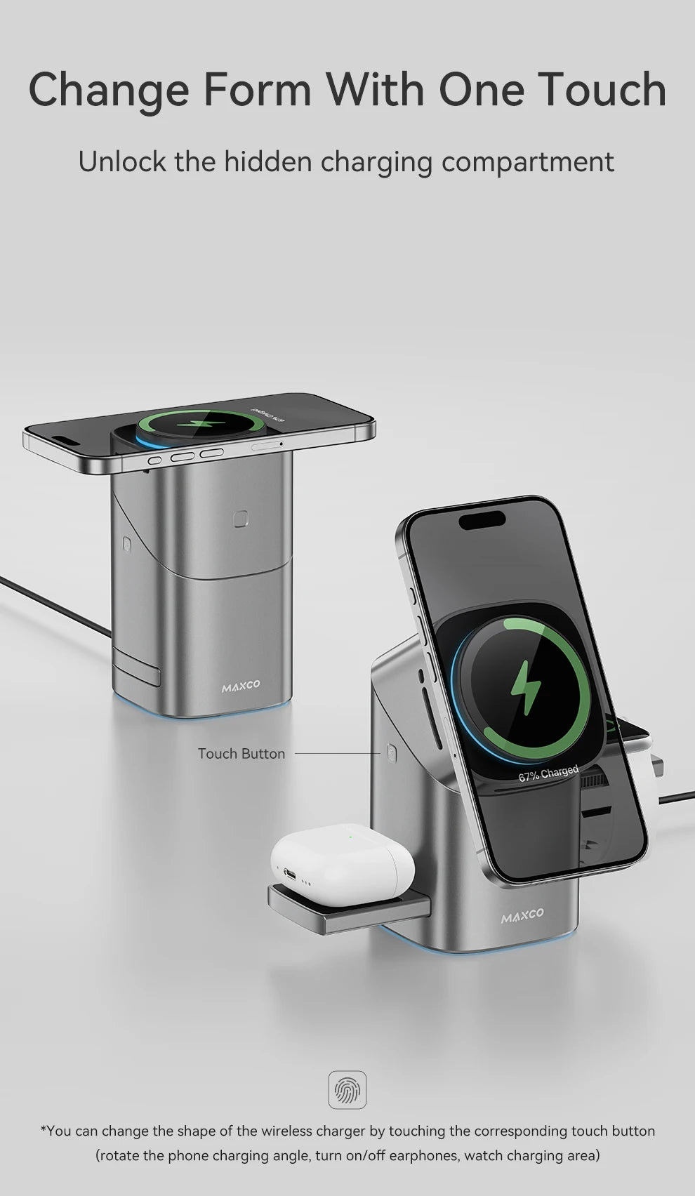 L&B®  - 3-in-1 magnetisches kabelloses Ladegerät