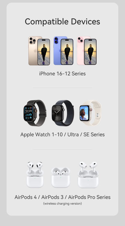 L&B®  - 3-in-1 magnetisches kabelloses Ladegerät