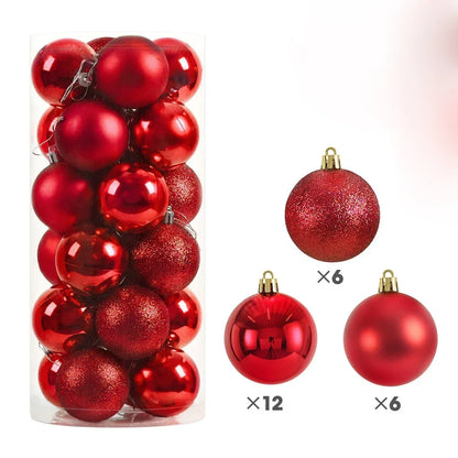 L&B® Elegant Christmas Ornaments - 24 Piece Set
