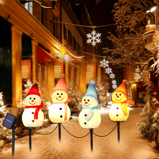 L&B® Solar Snowman Light Set