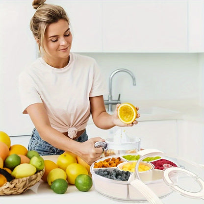 L&B® - Portable Snack Tray with Rotating Compartments