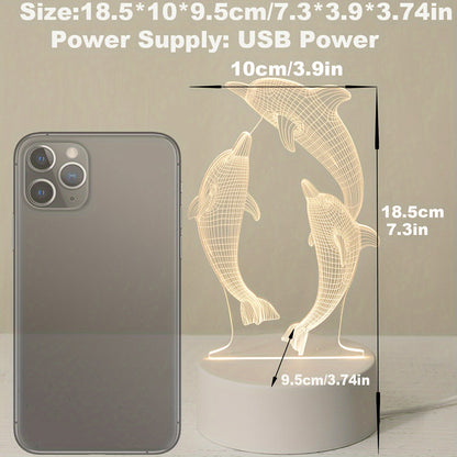 L&B®  – 3D-Delfin-USB-Nachtlicht