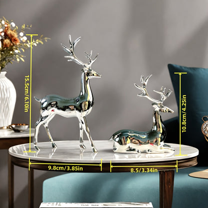 L&B® Silver-Plated Reindeer Duo