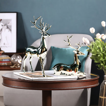 L&B® Silver-Plated Reindeer Duo